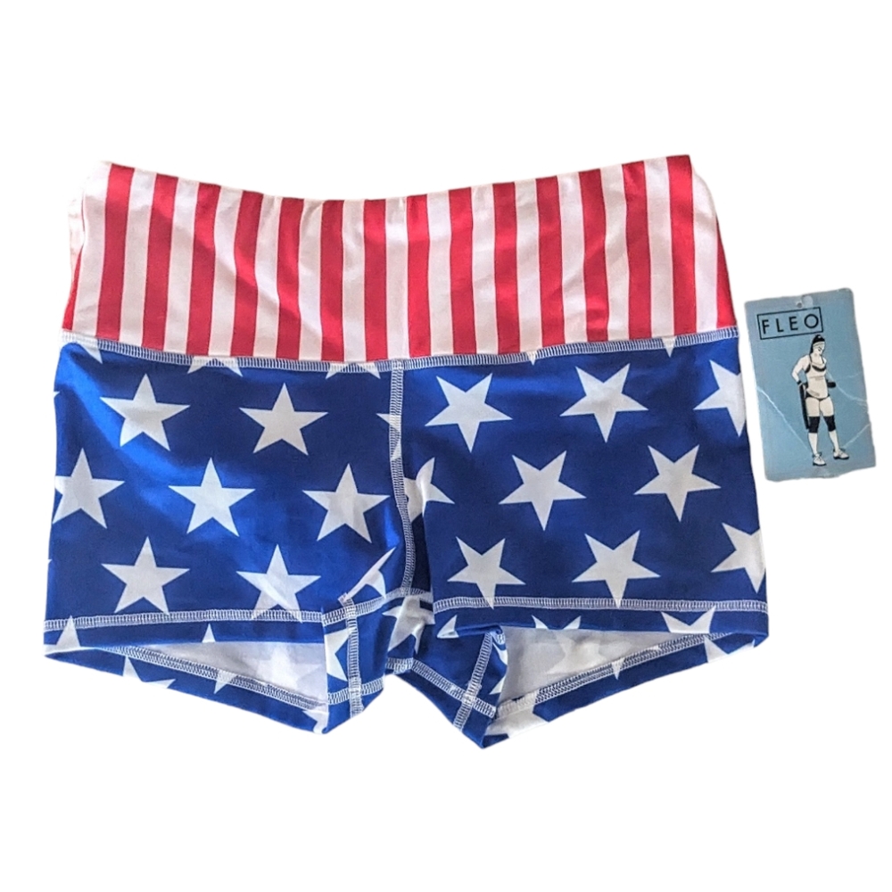 Fleo High Rise Original HRO Single Lined Med USA Flag Shorts
